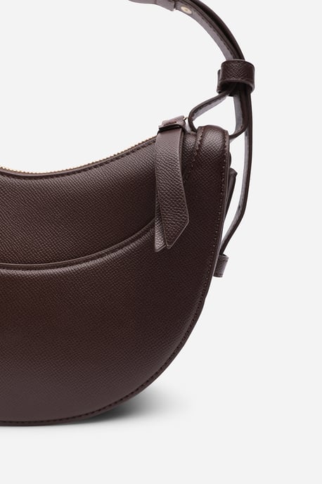 Where's That From Womens 'Envie' Crescent Faux Leather Shoulder Bag in Dark Brown - Image 3