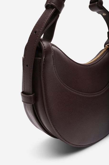 Where's That From Womens 'Envie' Crescent Faux Leather Shoulder Bag in Dark Brown - Image 5
