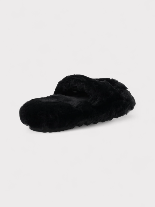 Sacai Wmns Fuax Fur Comfort Slippers Black - Image 4