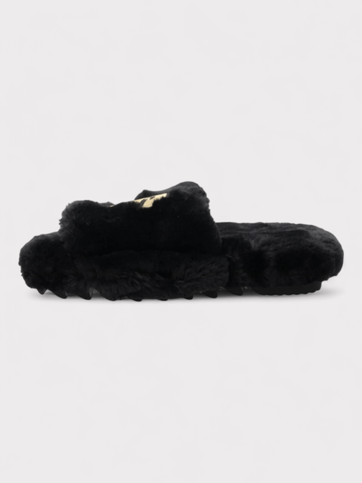 Sacai Wmns Fuax Fur Comfort Slippers Black - Image 5