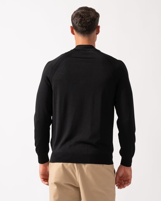 Sayford HUGO Sayford Mens 1/4 Zip Jumper - Black 001 Jumper in Black - Image 2