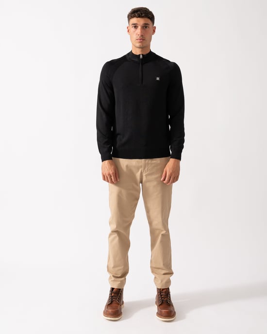 Sayford HUGO Sayford Mens 1/4 Zip Jumper - Black 001 Jumper in Black - Image 3