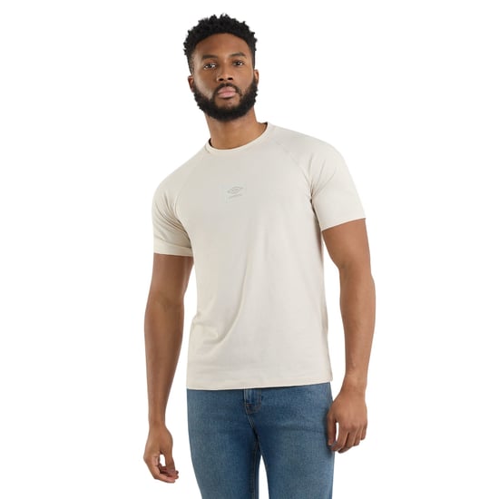 Umbro Heren Gelaagd Box Logo T-Shirt (Wit zand) - Image 1