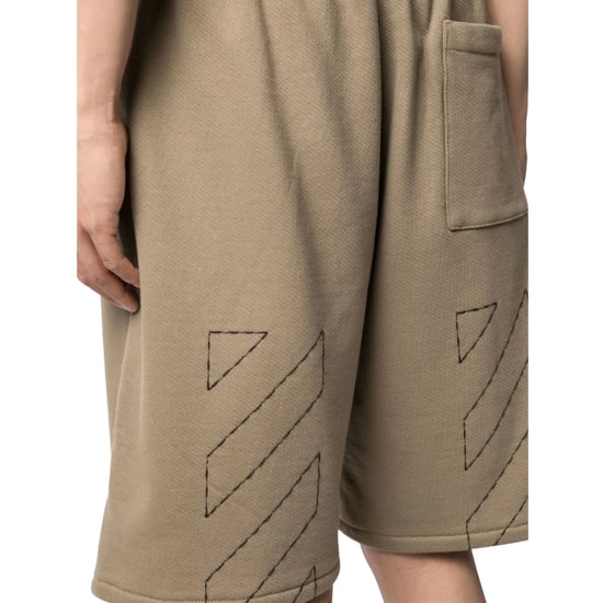 Off-white Off Stitch Skate Sweatshorts Beige - Image 4