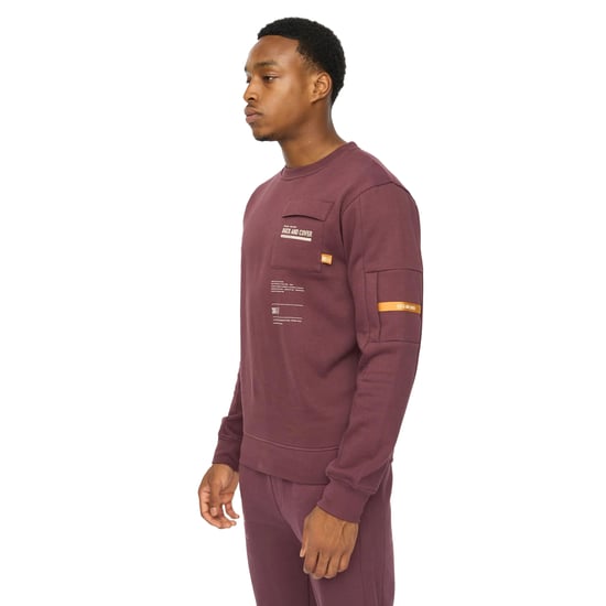 Duck and Cover Heren Applewood Sweatshirt (Raisin) - Image 3