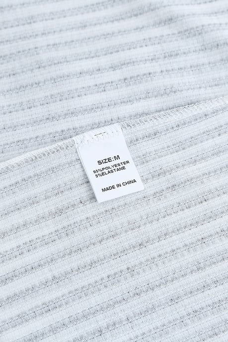 Grå Ribbad Topp med Rynkade Ärmbehållare - Image 2