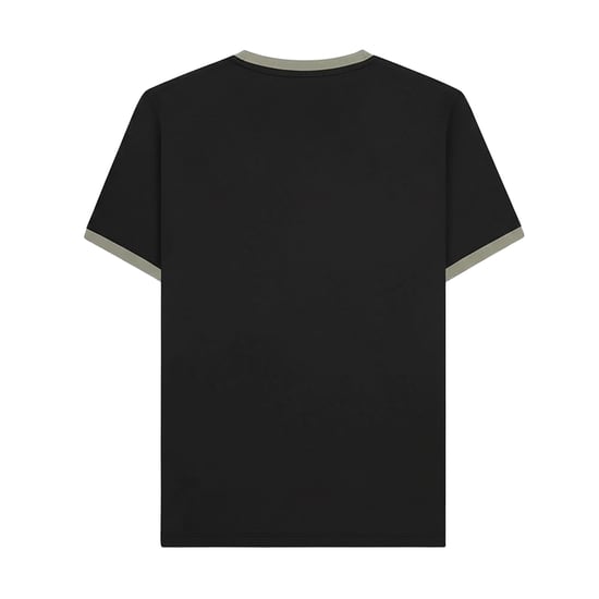Lambretta Heren Ringer Twee Kleur T-Shirt (Zwart) - Image 2