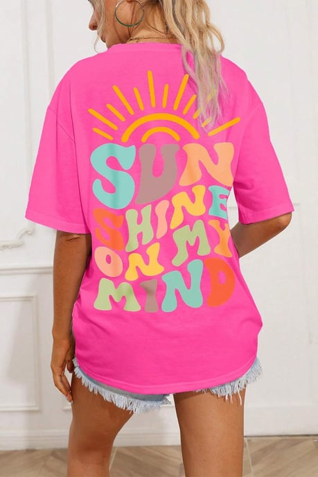 Ljust Rosa Solsken På Mitt Sinne T-shirt - Image 5