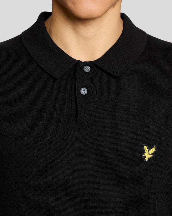 Short Sleeve Polo in Black - Image 3