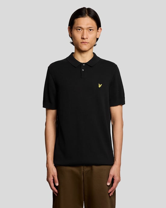 Short Sleeve Polo in Black - Image 6