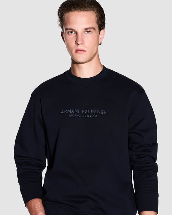 Mörkblå Crew Neck Sweatshirt - Image 3