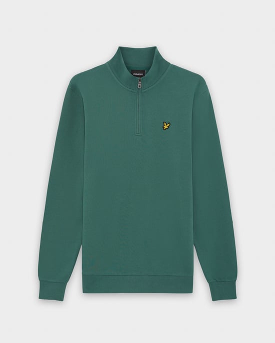 Quarter Zip Sweatshirt in Dark Green - Image 1