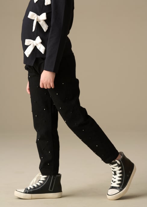 Aylie Beaded Barrel Leg Jean - Image 4