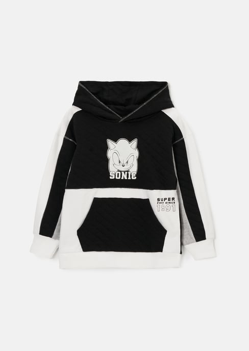 Sonic Black Mix Textured Block Hoody - Image 1