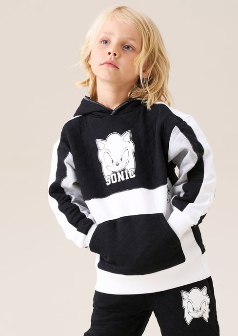 Sonic Black Mix Textured Block Hoody - Image 2