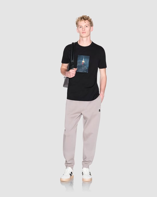 Graphic Print T-Shirt in Black - Image 1