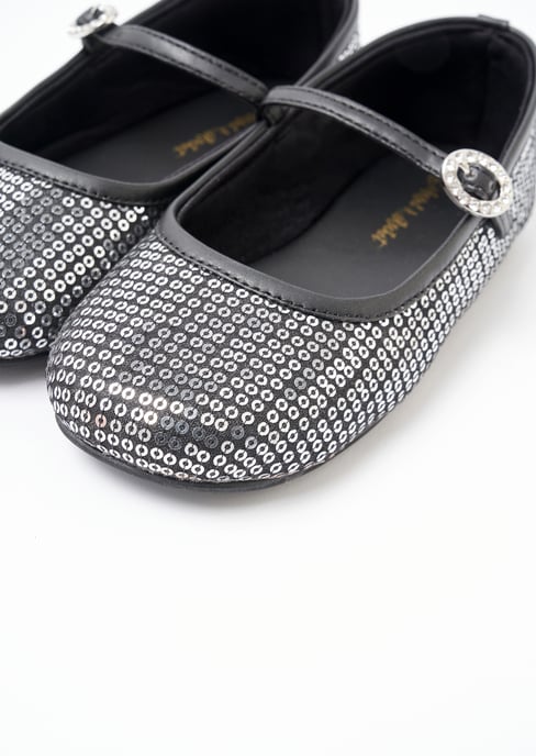 Black Sequin Ballet Pump - Image 2