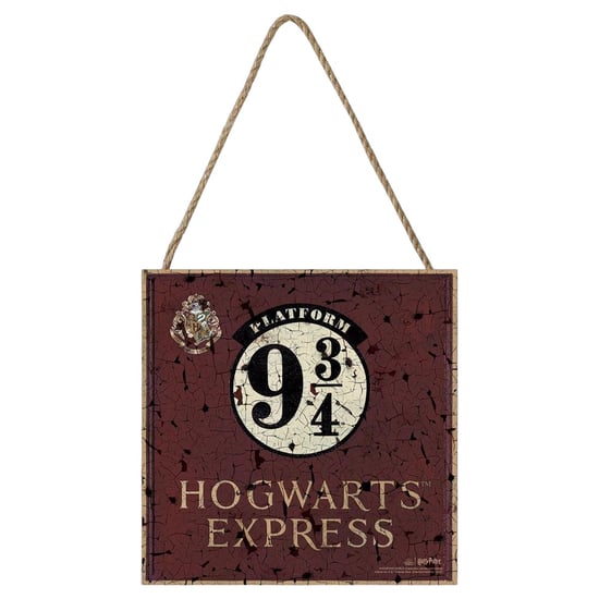 Harry Potter Hogwarts Express Platform 9 3/4 Wood Plaque (Burgundy) - Image 1