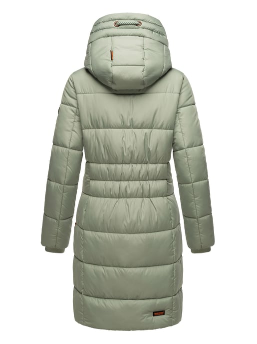 Marikoo women’s winter coat – Long quilted jacket with hood & pockets - Image 5