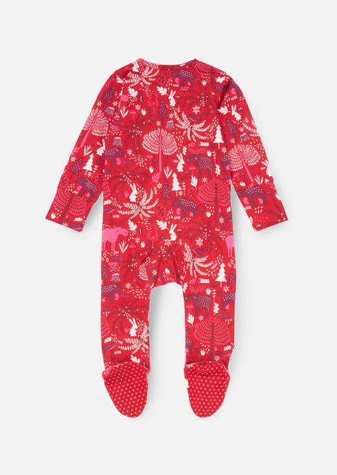 Frida Burgandy Scandi Print Babygrow - Image 3