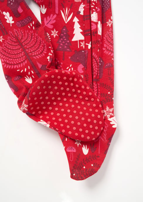 Frida Burgandy Scandi Print Babygrow - Image 4
