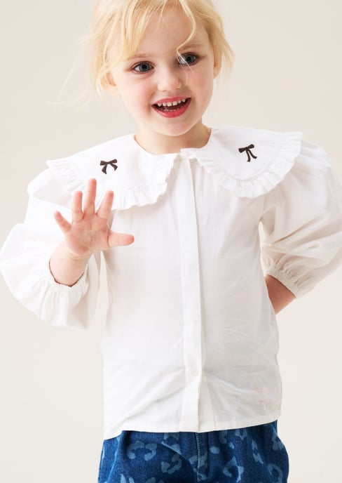 Afina Embroidered Collar Blouse - Image 3