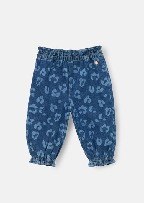 Petra Leopard Denim Trousers - Image 1