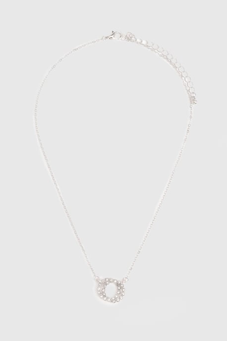 Embellished Double Ring Necklace - Image 3