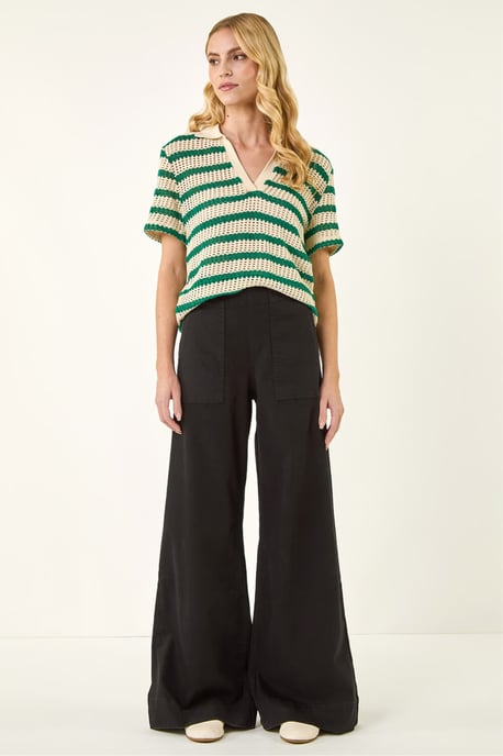 Cotton Stretch Wide Leg Jean - Image 2