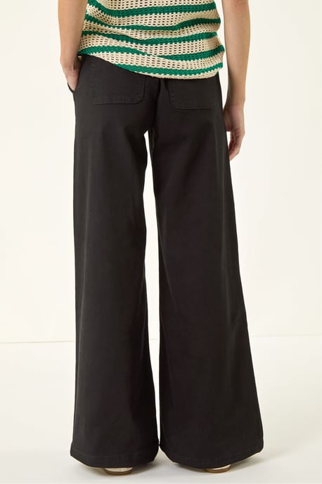 Cotton Stretch Wide Leg Jean - Image 3