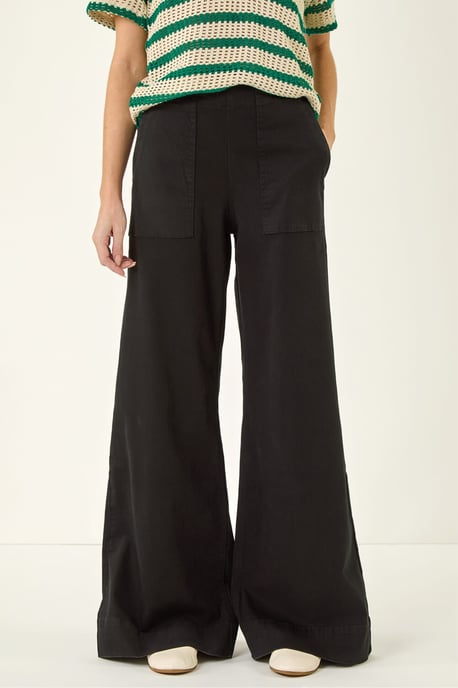 Cotton Stretch Wide Leg Jean - Image 4