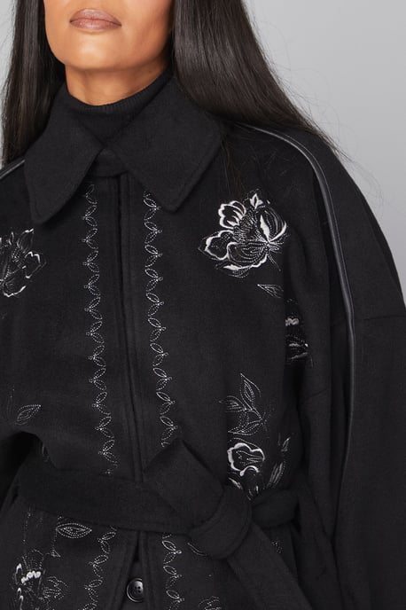 Embroidered Cape Coat - Image 5