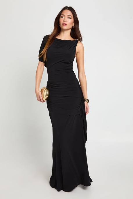 Asymmetric Trim Detail Maxi Dress - Image 3