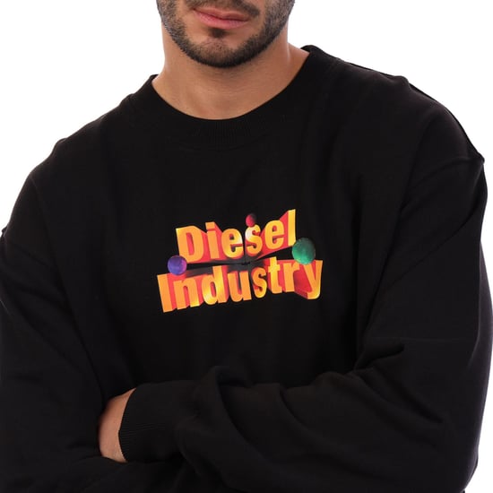 Diesel Heren S-Macs Sweatshirt met ronde hals (Zwart) - Image 3