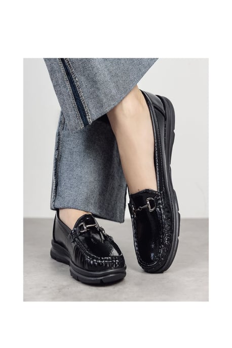Ettria Black Patent Loafers - Image 2
