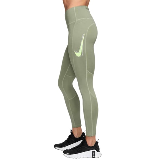 Nike Mid Rise Fast 7/8 Oil Green Legging - Image 3