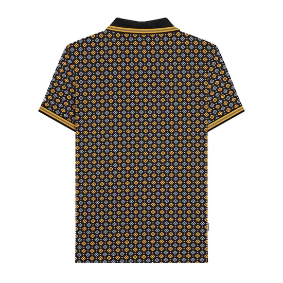 Lambretta Heren Geometrisch Poloshirt (Zwart/Goud) - Image 2