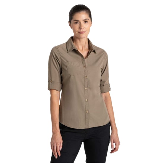 Craghoppers Dames Kiwi Lange Mouwen Shirt (Grind) - Image 3