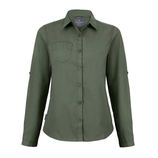 Craghoppers Dames Kiwi Langsleeve Shirt (Donkergroen Cedar) - Image 1