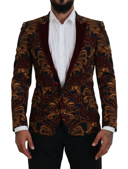 Baroque Print Velvet Blazer Model Kos2113 - Image 1