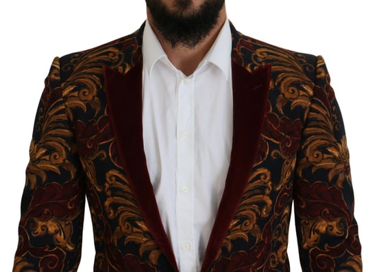 Baroque Print Velvet Blazer Model Kos2113 - Image 4