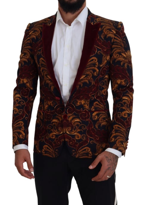 Baroque Print Velvet Blazer Model Kos2113 - Image 5