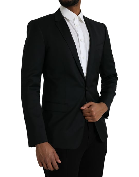 Klassieke Pas Blazer Effen Zwart - Image 2