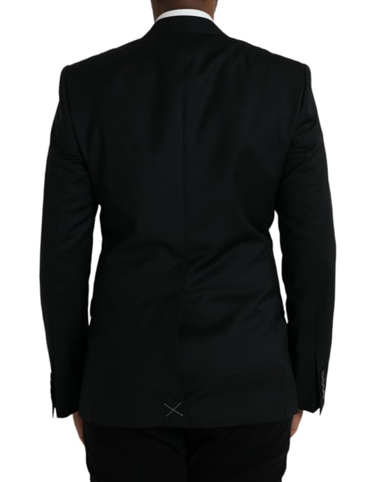 Klassieke Pas Blazer Effen Zwart - Image 3