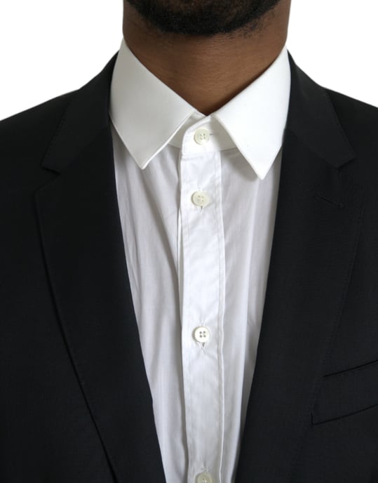 Klassieke Pas Blazer Effen Zwart - Image 4