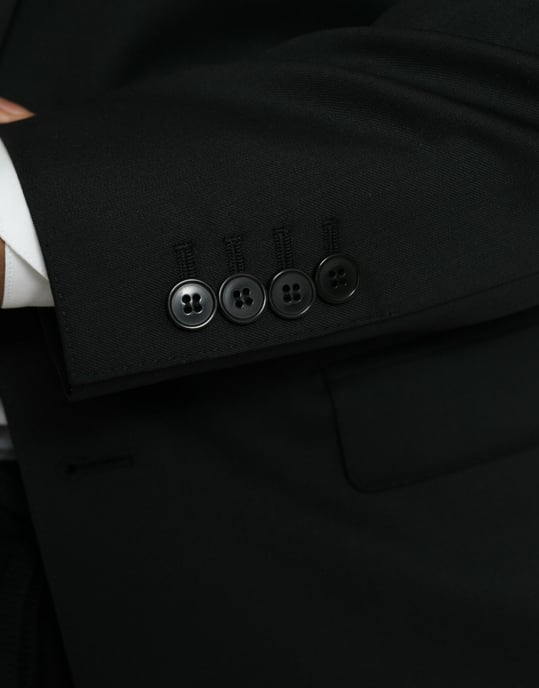 Klassieke Pas Blazer Effen Zwart - Image 6