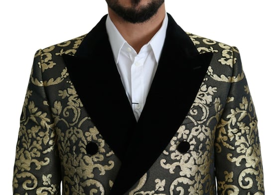 Brocade Dubbelzijdige Jas Goud en Zwart - Image 4