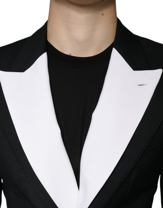 Kontrastdetaljer Blazer Svart Och Vit Jkt4073 - Image 5