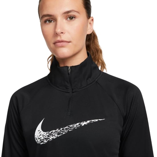 Nike Dri-fit Swoosh Hardlooptop Met Lange Mouwen In Zwart - Image 4