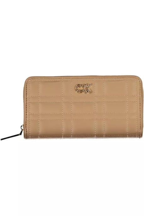 Quilted Zip Wallet Beige - Image 1
